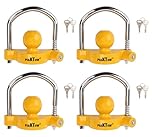 PEAKTOW PTS0005 Keyed Alike Heavy Duty Universal Adjustable Coupler Lock Trailer Hitch Storage Security Lock Fits 1-7/8, 2, 2-5/16 Inches Couplers 4PK