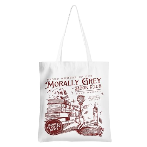 Wenboco Dark Romance Tote Bag Book Lovers Gifts Fantasy Reusable Grocery Bags Beach Bags Halloween Birthday Bookish Gifts for Women Novel Fans Best Friend Shopping Weekender Bags for Vacation Picnic