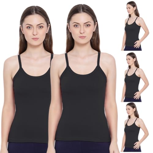 Image of Rupa Softline Women Super Combed Cotton Camisole, Under-Shirt, Stretchable and Body-Hugging, Pack of 5