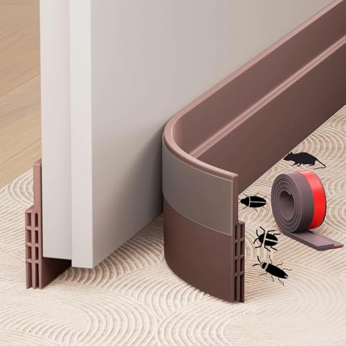 Image of Door Seal Strip for Bottom 39 Inch, Silicone Door Gap Filler Draft Stopper, Under Door Soundproof Sealing Strip, Self Adhesive Weather Stripping for Insects, Dust, Air & Noise Blocker for Home