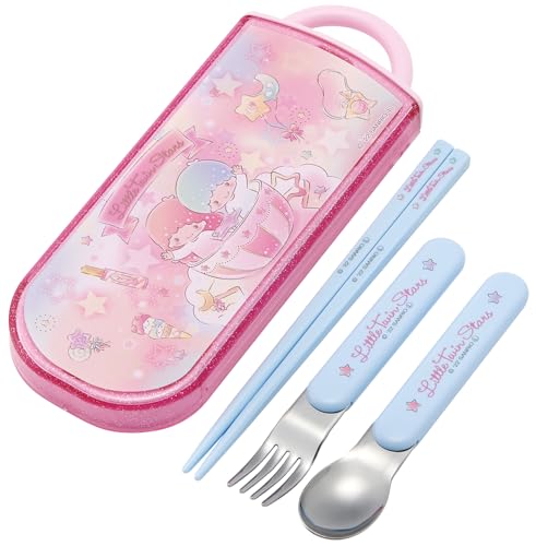 Little Twin Stars Utensil Set - Includes Reusable Fork, Spoon, Chopsticks and Carrying Case - Authentic Japanese Design - Durable, Dishwasher Safe- Amusement Park
