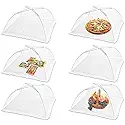 17 inches - Mesh Food Cover Tent Umbrella, Jsdoin 6 Pack Food Domes, Food Covers Mesh Pop Up Nets for Outdoors, Screen Tents, Parties Picnics, BBQs, Reusable and Collapsible (White)