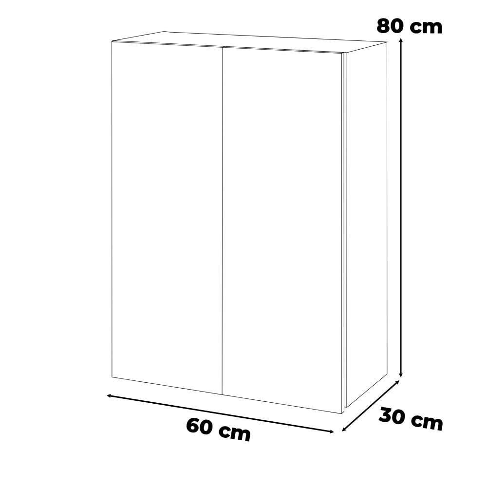 Szafka Łazienkowa Wisząca 60cm Nowoczesna Nad Umywalkę Bez Lustra Wotan