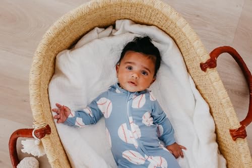 Image of Copper Pearl Zip-Up Footie Baby Pajamas - Soft Newborn Onesies for Boys & Girls, Tag-Free with Two-Way Zipper Baby Sleepers for Newborn - 24 Months, Slugger