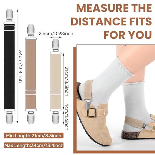 5 Pairs Elastic Shoe Straps Adjustable Sandal Heel Strap Anti-Loose Shoe Ankle Belt for Clogs Mule Footbed Cork Platform Slipper Suede Leather Mules Potato Boot Sandals2