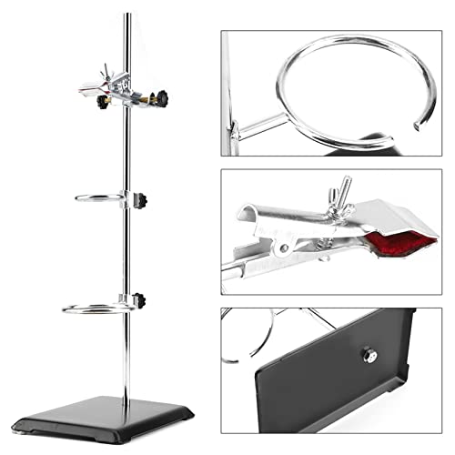 Support de laboratoire avec pince pour flacon et lampe à alcool - 4