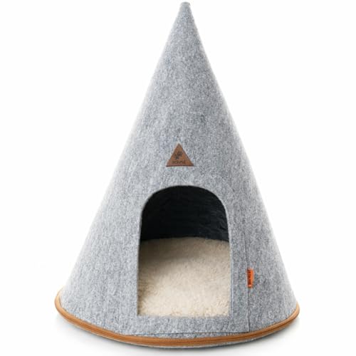 SAVUK Pet Tent Cat Dog House Felt Cave Bed with Cushion&Bag...