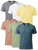 JRC Just Royal Clothing 6er Pack kurzärmlige Herren T Shirts mit Rundhalsausschnitt, Bequeme Tops mit Rundhalsausschnitt (Hot 6, M)