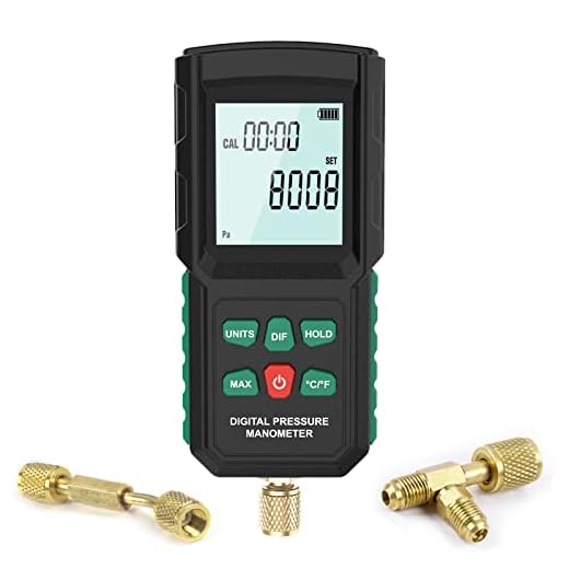 Digital Micron Vacuum Gauge - BELEY HVAC Vacuum Test Gauge with 13 Units, Electronic High-Precision Negative Pressure Gauge of 7/16"-20UNF Interface, 1/4" SAE
