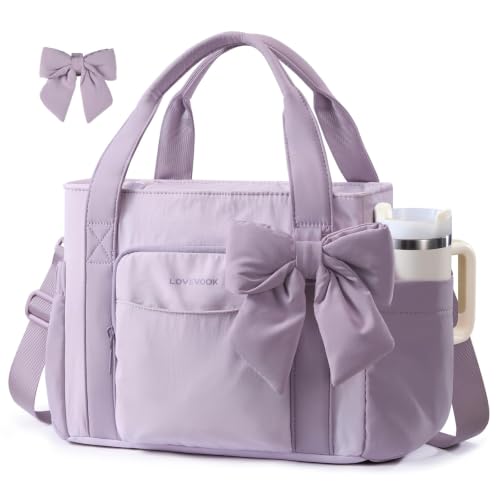 LOVEVOOK Insulated Lunch Box for Women,Adult Lunch Cooler Tote Bag with Bow | Wi...
