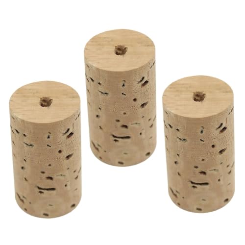 Healifty 3 piezas Tapones de Corcho para Flauta Natural de Madera Accesorios Duraderos para Reparación de Instrumentos Musicales Diseño Ligero con Orificio para Músicos y Técnicos