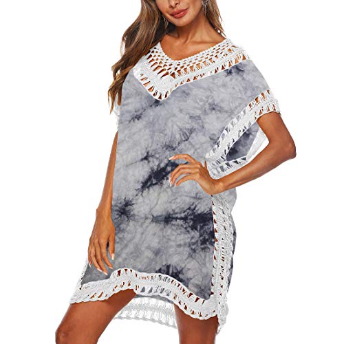 Shmily Girl Damen Poncho - Überdimensionaler Strick Poncho Mit Kapuze In Sterne/Schwarz