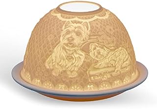 Light-Glow Tealight Candle Holder - Westie Dogs LD90006, White, Approx. H8 x Ø12cm or H3.2" x Ø4.7"
