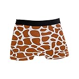 ZZKKO Giraffe Print Mens Boxer Briefs Underwear Breathable Stretch Boxer Trunk with Pouch XL Brown