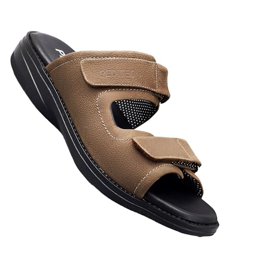 Image of DC2 Auckland Diabetic Sandals for Men | Neuropathy Footwear | High Adjustability | Wide Fit | Seamless Lining | Genuine Leather Sandals