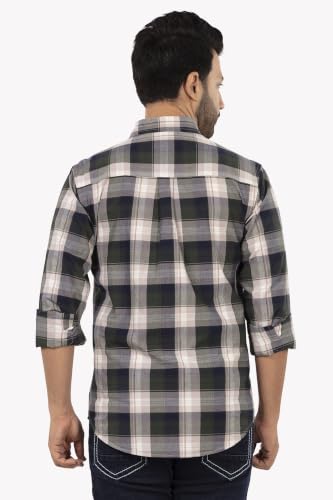 Image of SUMMER LINE Men's 100% Cotton Checked Casual Shirt | Full Sleeve | Regular Fit | Soft & Breathable | Available in Sizes M-6XL