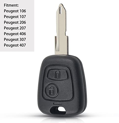 HooRLZ Peugeot Key Case Replacement - 2 Button Peugeot 106/206 Key Fob, Compatible With 106/107/206/207/306/307/406/407 Cars - Image 3