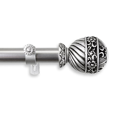 A&F Rod Decor - Sonnet Curtain Rod 1 inch Diameter, 160-240 inch - Satin Nickel