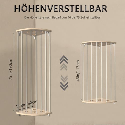 GUIGUZI Kuscheltier Aufbewahrung Organizer, Holz Eck Stofftier Regal, Kinderzimmer Hängend Spielzeug Organizer für Plüschtiere und Teddybären