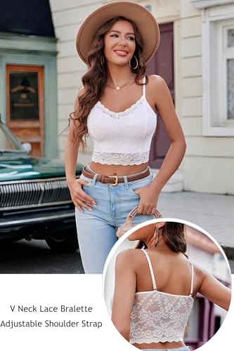 Avidlove Lace Bralette for Women Spaghetti Strap Tank Top V Neck Slim Basic Camisoles4