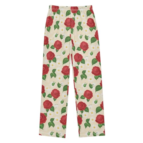 Pajama Bottoms, Pajamas Long Pant Roses Daisy Lounge Wear Casual Flowers Sleep Pants Soft Pjs Sleepwear