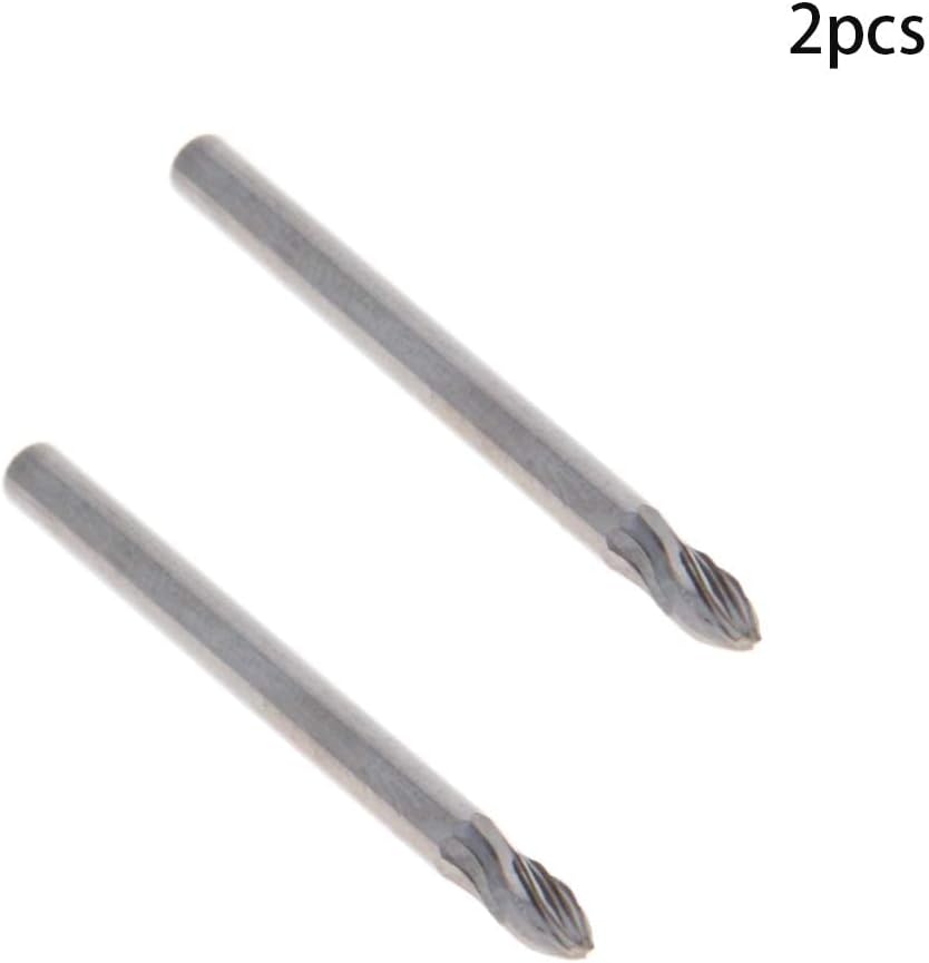Auniwaig Rotary Files 3mm Dia,Single Tungsten Steel Alloy 1/8" Shank Top Toothed Cut Conical Shape Rotary Burrs Tool for Die Grinder Drill Bit Wood Soft Metal Carving Polishing 2PCS