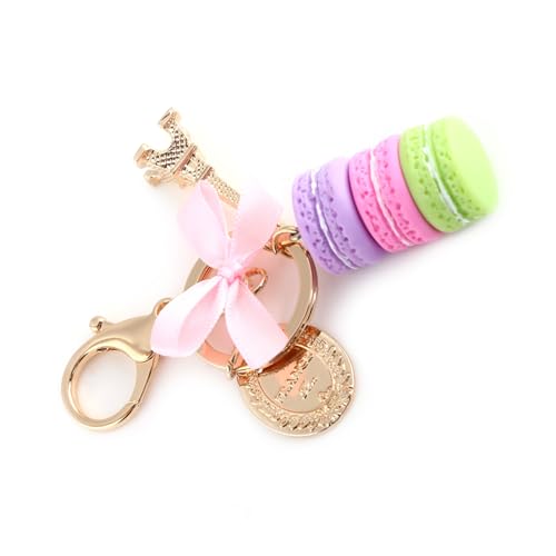 Macaron Cake Keychain, Cute Pastry Alloy Charm for Women Girls, Sweet Dessert Bag Purse Accessories4