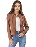 Allegra K Women's Lightweight Classic Casual Stand Collar Pocket Short Biker Moto Jacket X-Small...