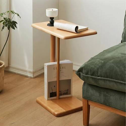 Mesa de centro rectangular de madera para leer junto al sofá en espacios pequeños 4