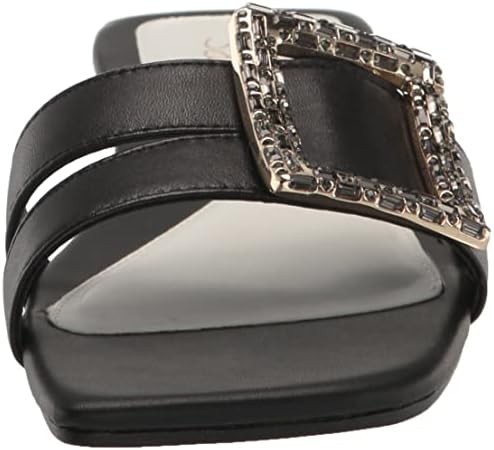 Franco Sarto Womens Nalani Jeweled Slide Sandal Black Leather 9 M | Image 1