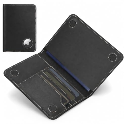 ALLIVE Passport Holder for Travel, Genuine Leather Passport Holder with AirTag Slot, Magnetic Closure, RFID Blocking Passport Cover Travel Wallet for Women Men