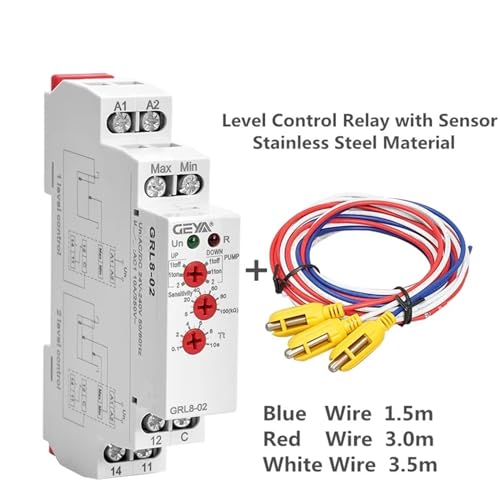 Relé de control de nivel de líquido GRL8-02 controlador electrónico 10A con sensor 4