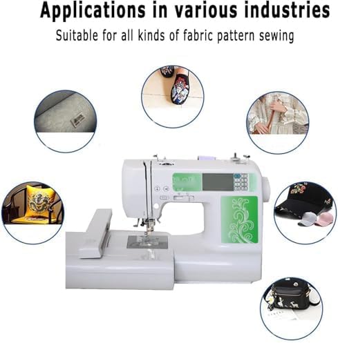 Macchina da ricamo automatica, touch screen LCD, 67 punti, 72 disegni, 10 lingue, filettatura senza sforzo per la decorazione domestica