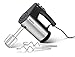 Brabantia BBEK1071 Sbattitore Mixer a Mano - Frullatore Mix Elletrico ad Immersione - 10 Velocità, Turbo, 2 Set di Fruste Ganci in Acciaio Inox - per Impasti, Uova, Dolci, Argento - Nero