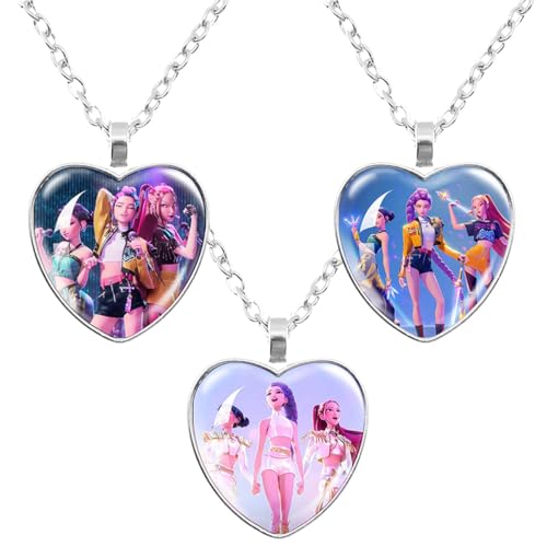 3 PCS Collana K-pop De-m-on H-un-te-s Merch, Collana HUNTR/X con