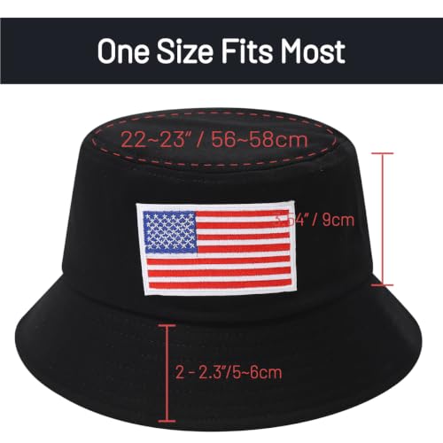 Image of Cotton Bucket Hat for Women Men Summer Travel Sun Beach Bucket Cap, Unisex Outdoor Fisherman Hat