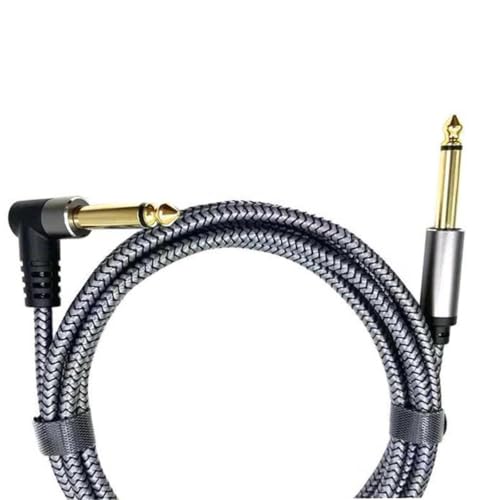 Cable de guitarra 6.35mm gris de 1m para amplificador de audio 2