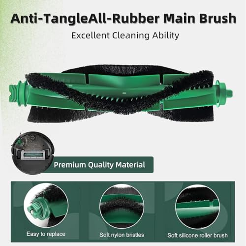 Image of 15 Pcs Replacement Parts Accessories Compatible with iRobot Roomba 104, 105 Vac /Combo, 105X Vac & Combo,Y0140, Q0120 Robot Vacuum, 2 Roller Brush, 6 Hepa Filters, 6 Side Brushes, 1 Cleaning Brush