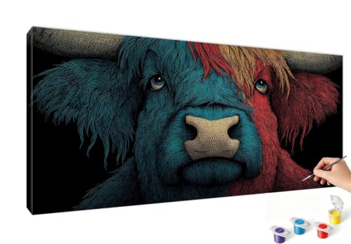 Kit numéro d'art adulte peinture acrylique bœuf bleu géant RB-52