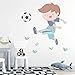 Kinder Fußballspieler Blau - Kinder-Aufkleber T1 - Pequeño