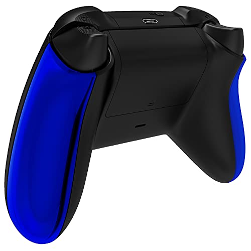 Image of eXtremeRate Replacement Side Rails Grip for Xbox Series X /S Controller, Custom Accessories Back Panesl Handles Cover Shell for Xbox Core Wireless Controller - Chrome Blue