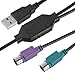 Gtziqa PS/2 to USB Cable USB to PS/2 Converter Adapter Dual PS/2 Adapter for PS/2 Keyboard Mouse Computers Accessories (Black)