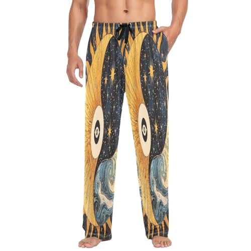 Pantalon de pyjama homme Yin Yang XL en coton avec cordon et poches