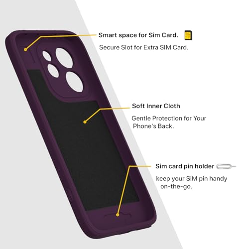 Image of Pikkme Back Cover for Oppo Reno15 Pro 5G Soft Matte Silicone Mag-Safe Design (Mag-Safe Not Support) Camera Protection | Slim Fit Bumper Cover (Purple)