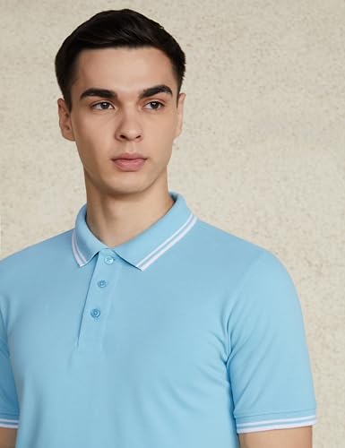 Image of Amazon Brand - Symbol Men's Cotton Rich Solid Polo Collar Tshirts | Half Sleeves | Plain-Regular Fit (Available in Plus Sizes)