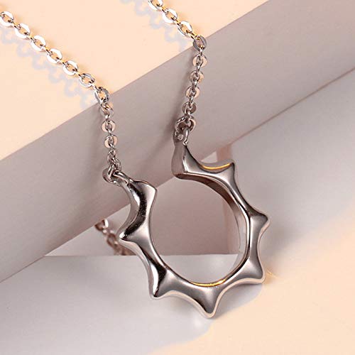 HLTYGWX Halskette für Damen, Sterling-Silber 925, edler Schmuck, Stil, Sonnenform, Mädchenmode, Party
