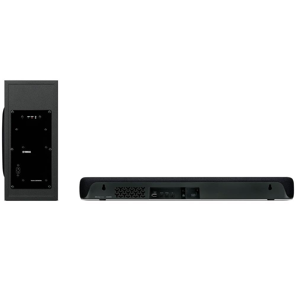 Yamaha SR-C30A Soundbar Compatta per TV con Subwoofer Wireless, Bluetooth, Dolby Audio e Dolby Digital, Clear Voice, HDMI, Ottico, Aux, Nero