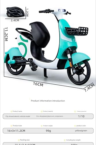 Image of FEXXA Police Motorcycle Toy - Pull Back Motorcycle Toys, Tiny Gift with Music Lighting, Latte Motorcycles Toy for Kids Boys Age 3-8 Year Old [NEW] (1 /10 Urban Sharing Electric Bicycle-Green)