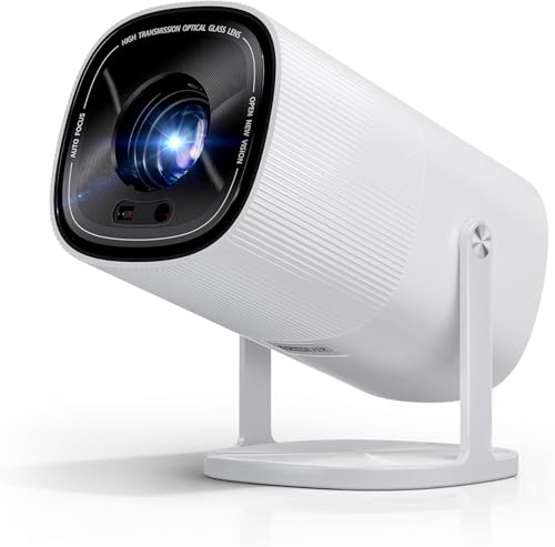 Image of Mini Projector, Support 4K 1080P Portable Projector with WiFi and Bluetooth, Boldever Smart Projector Netflix-Officially-Licensed, TOF Auto Focus & Keystone 5W Speaker Portable Proyector, White