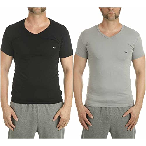 Emporio Armani CC717 111512 T shirt Uni Manches courtes Homme NeroGrigio Large Taille fabricant: lot de 2 - vue 7